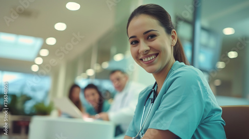 smiling cheerful nurse doctor sit relax in seminar training class nurse doctor group happiness positive face expression in education class hospital background Free Download smiling cheerful nurse doctor sit relax in seminar training class nurse doctor group happiness positive face expression in education class hospital background - GFXLoad