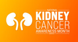 March is Kidney Cancer Awareness Month background template. Holiday concept. use to background, banner, placard, card, and poster design template with text inscription and standard color. vector