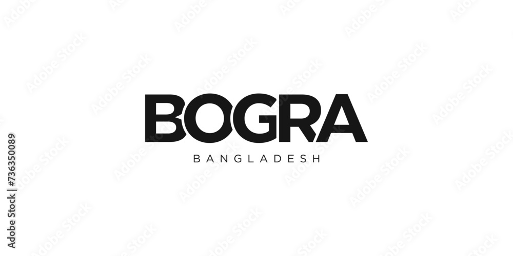 Bogra in the Bangladesh emblem. The design features a geometric style, vector illustration with bold typography in a modern font. The graphic slogan lettering. Bogra in the Bangladesh emblem. The design features a geometric style, vector illustration with bold typography in a modern font. The graphic slogan lettering.