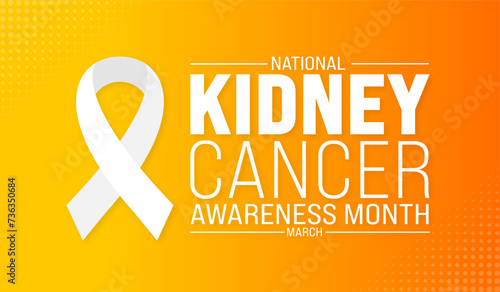 March is Kidney Cancer Awareness Month background template. Holiday concept. use to background, banner, placard, card, and poster design template with text inscription and standard color. vector