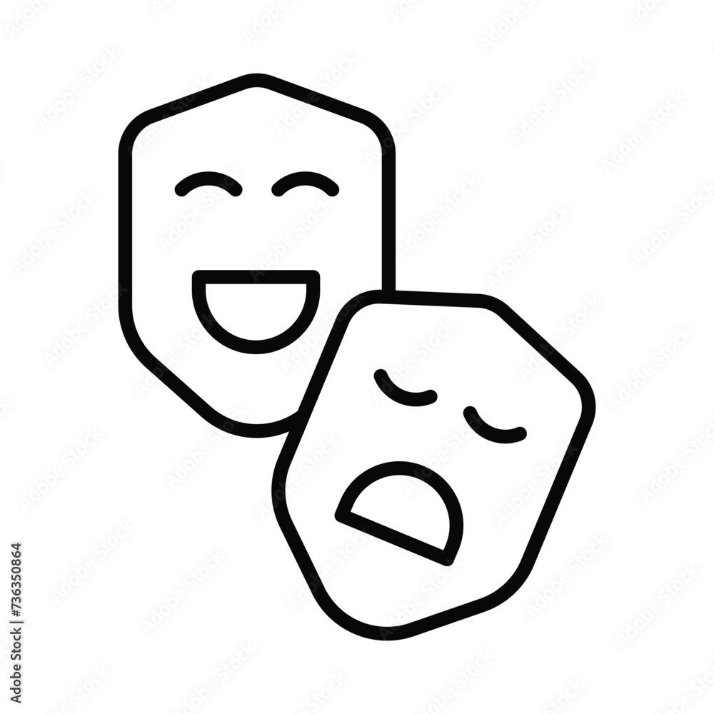 Tragicomedy Icon vector. Stock illustration. Tragicomedy Icon vector. Stock illustration.