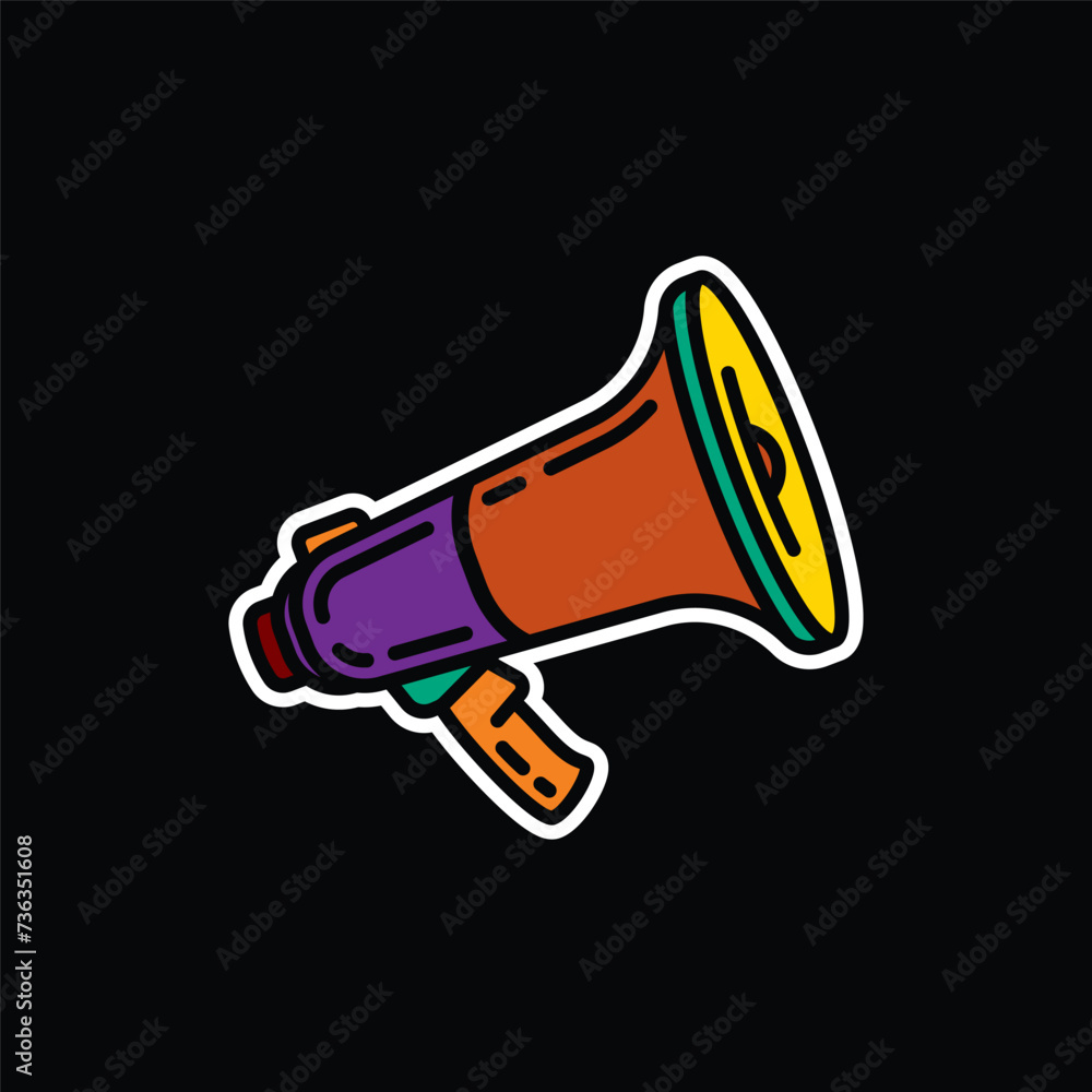 Naklejka premium Original vector illustration. The contour icon of the speaker. A design element.