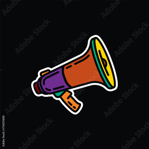 Original vector illustration. The contour icon of the speaker. A design element.