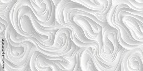 White seamless wavy pattern. Modern minimal surface. abstract background. 3d rendering.