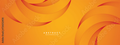 Abstract Red, Orange Waving Circles Lines Technology Background. Modern Orange Gradient with Glowing Lines, Shiny Geometric Shape Diagonal. for Brochure, Cover, Poster, Banner, Website, Header, flyer