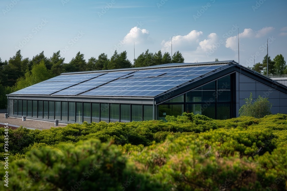 Commercial Building with Solar Panels for Carbon Footprint Reduction and Energy Savings Commercial Building with Solar Panels for Carbon Footprint Reduction and Energy Savings