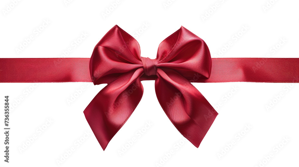 Fototapeta premium red christmas ribbon bow isolated on transparent png