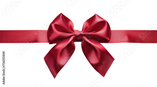 red christmas ribbon bow isolated on transparent png