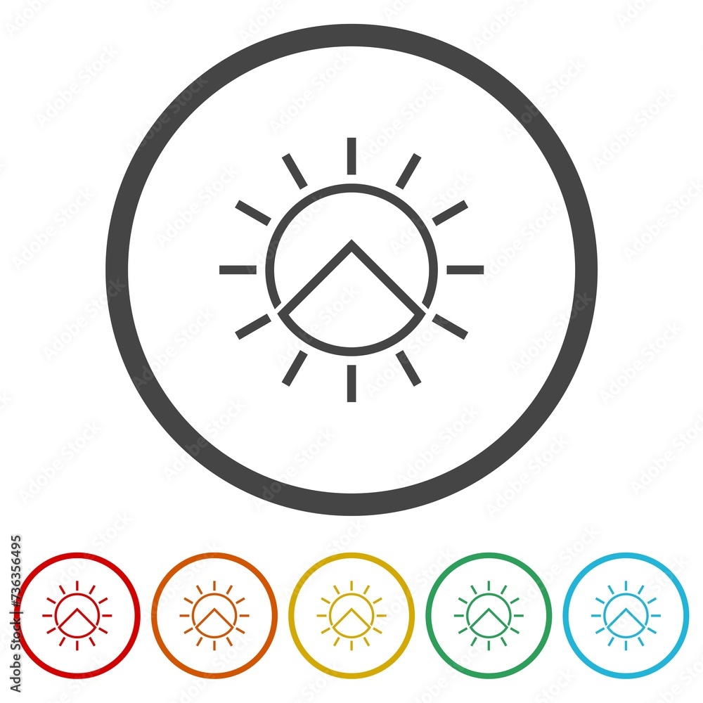 Solar Energy Logo. Set icons in color circle buttons Solar Energy Logo. Set icons in color circle buttons