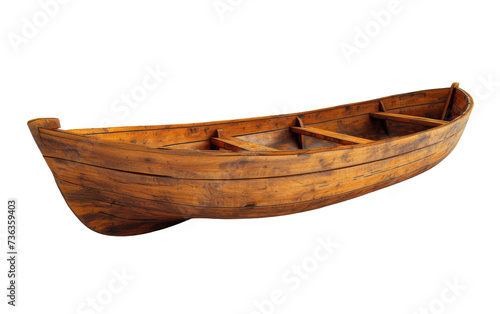 Wooden Rowboat for World Oceans Day On Transparent Background.