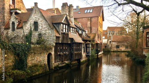 Old Houses By The River In Bruges