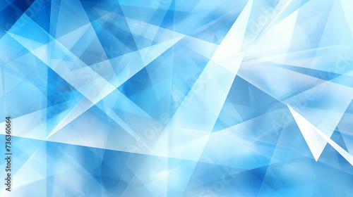 Abstract background of blue light angular geometry with white and gray contemporary graphics