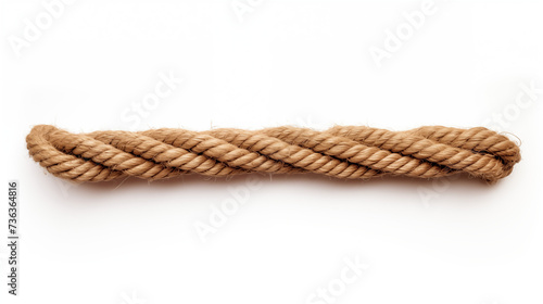 brown piece of rope straight isolated on white background