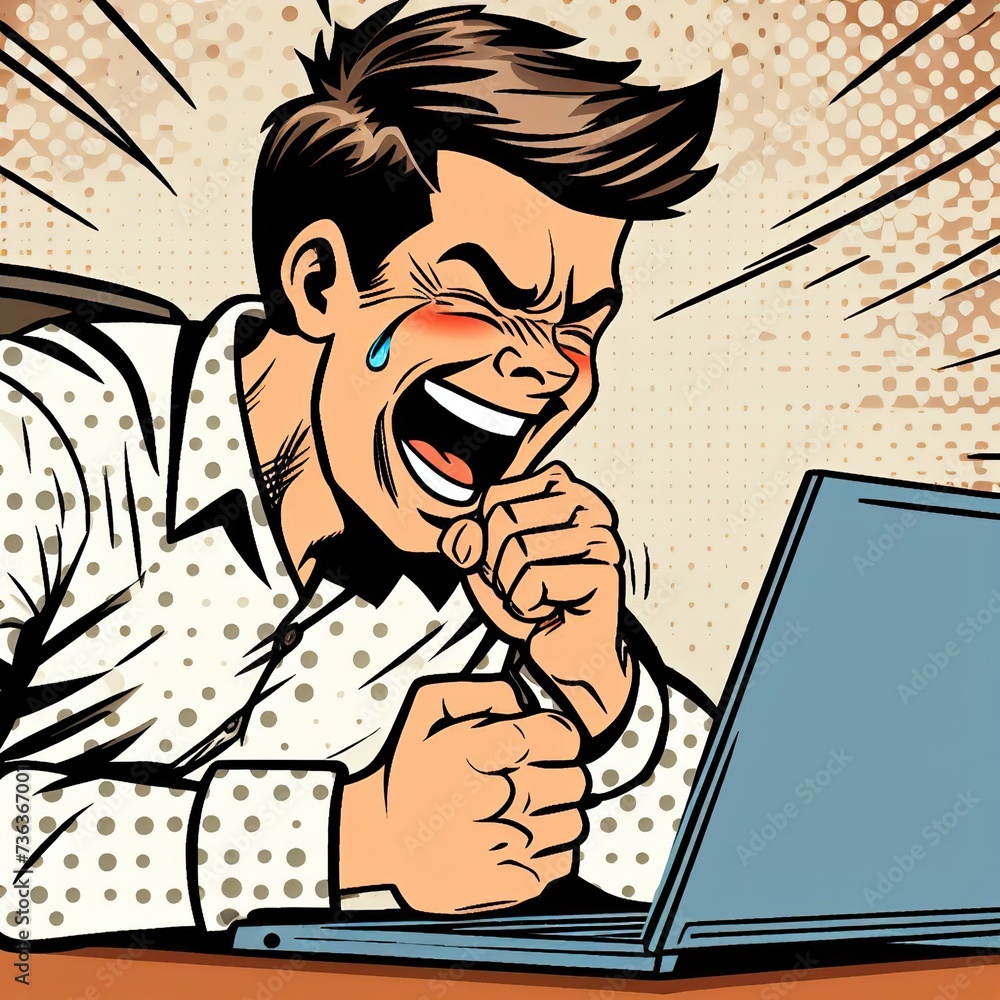 A pop art image portraying an individual experiencing intense joy. The colorful background, expressive lines, and radiant energy evoke euphoria and positivity. A pop art image portraying an individual experiencing intense joy. The colorful background, expressive lines, and radiant energy evoke euphoria and positivity.