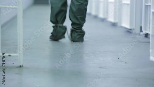 prisoner walking in jail