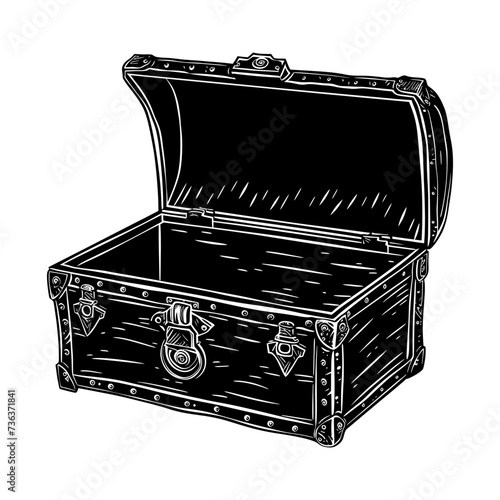 Silhouette Treasure Chest open black color only