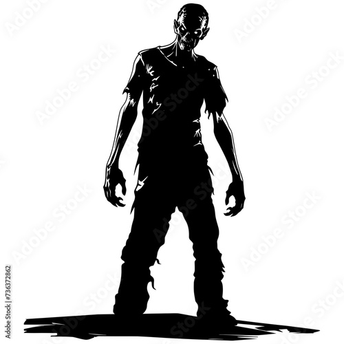Silhouette zombie black color only full body © NikahGeh