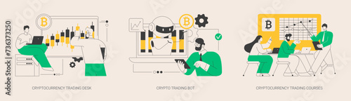 Digital tokens abstract concept vector illustrations.