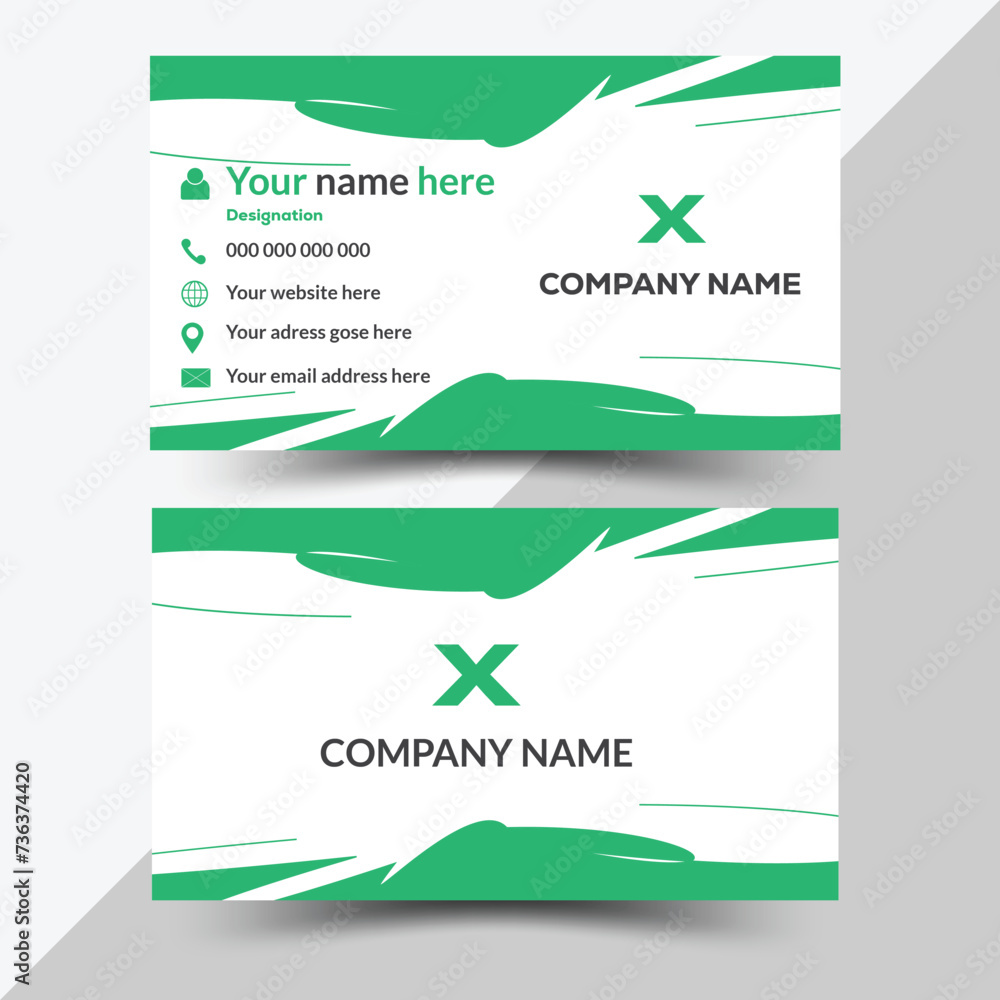 Fototapeta premium Modern business card template red grey colors. Clean professional double-sided creative business card vector design template.