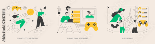 Video games industry abstract concept vector illustrations. photo