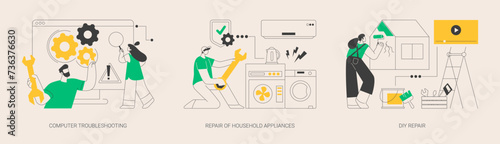Repair and maintenance services abstract concept vector illustrations.