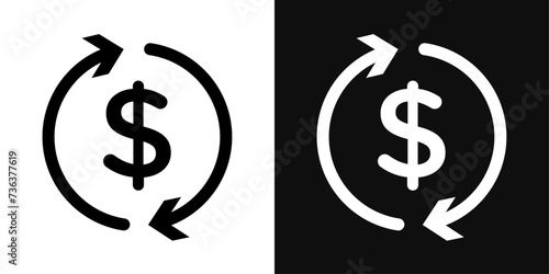 Circulation of money icon set. Vector illustration