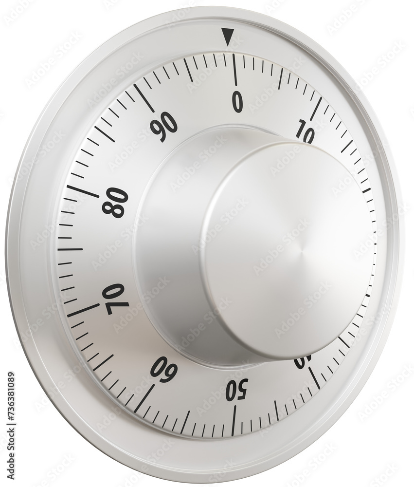 Closeup of the permutation lock of a safe. Isolated on transparent background. Slight side view Closeup of the permutation lock of a safe. Isolated on transparent background. Slight side view