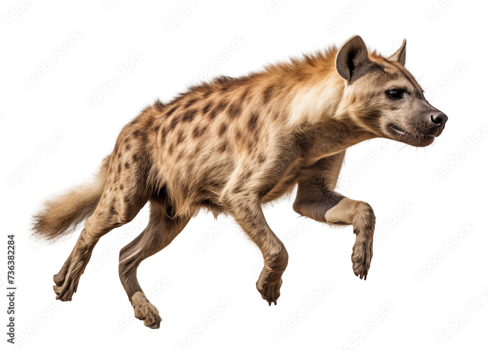 Hyena leap jumping in the air Hyena leap jumping in the air