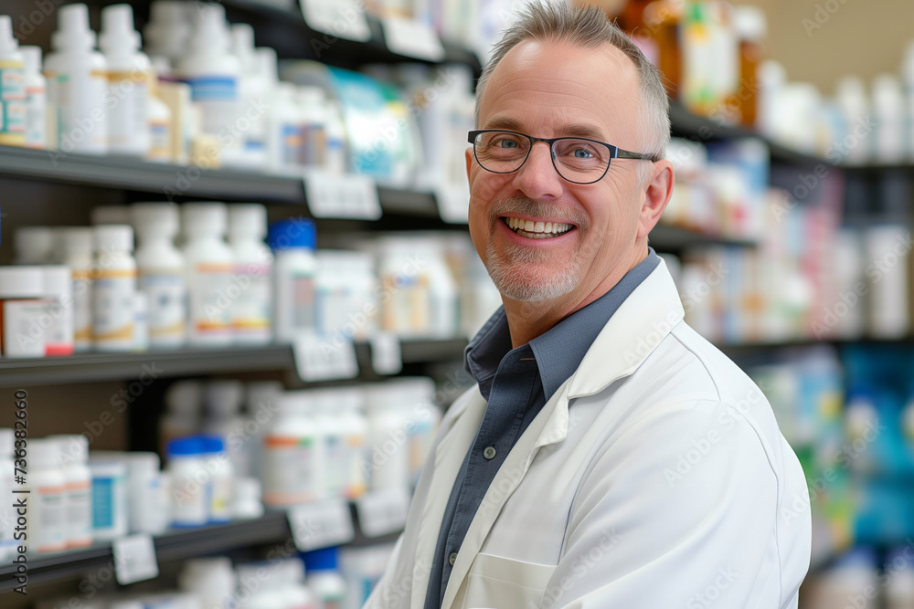 Pharmacist And Team Bring Expertise And Care To Community Pharmacy. Сoncept Medication Management, Patient Education, Personalized Consultations, Community Outreach Programs, Health Screenings Pharmacist And Team Bring Expertise And Care To Community Pharmacy. Сoncept Medication Management, Patient Education, Personalized Consultations, Community Outreach Programs, Health Screenings