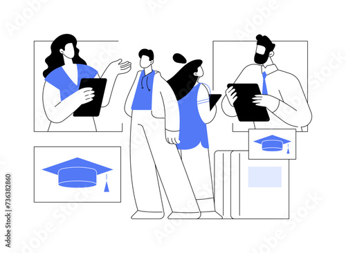 College fairs isolated cartoon vector illustrations. photo