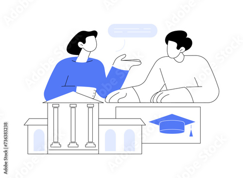 Talk to current student isolated cartoon vector illustrations.