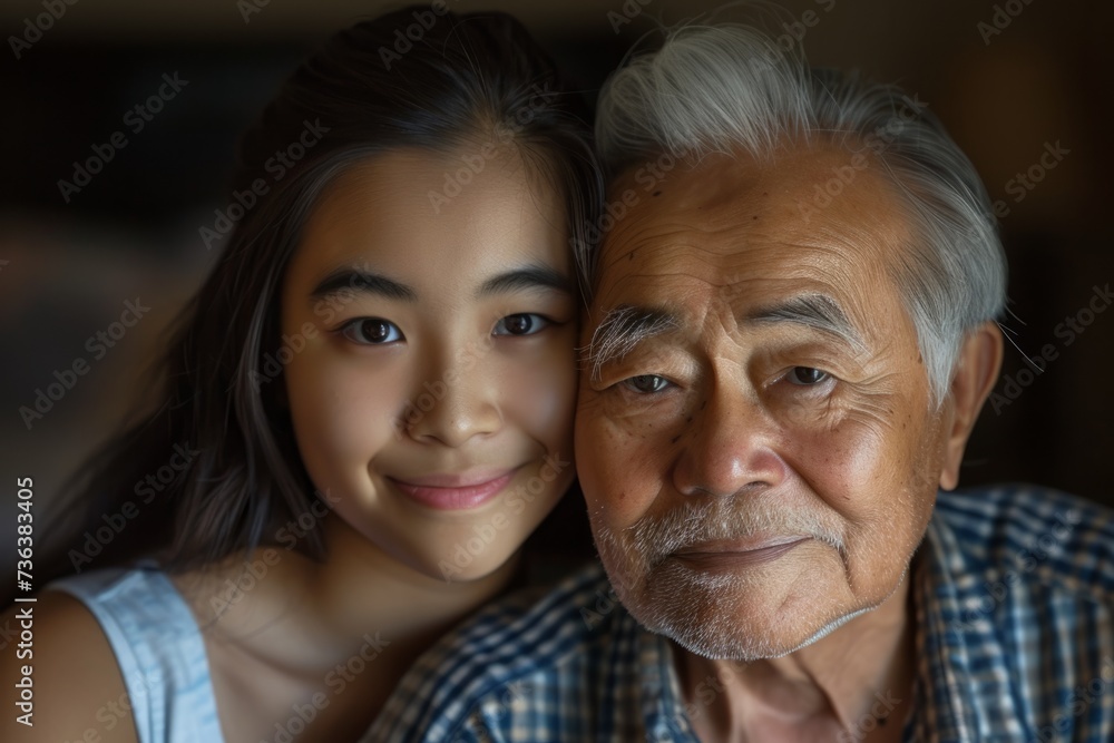 Strong Bond Between Young Asian Woman And Her Beloved Senior Father. Сoncept Family Love, Generational Connection, Loving Father-Daughter Relationship Strong Bond Between Young Asian Woman And Her Beloved Senior Father. Сoncept Family Love, Generational Connection, Loving Father-Daughter Relationship