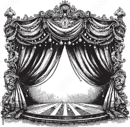 Theatre Scene With Curtains