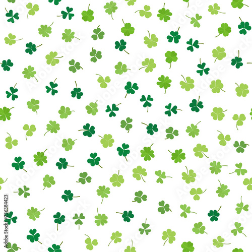 Clover seamless pattern vector illustration for lucky spring design with St Patrick s Day