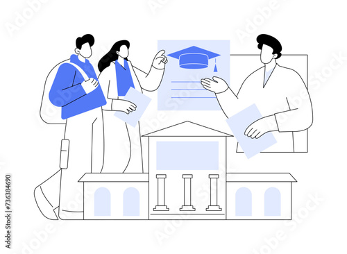 Campus visit isolated cartoon vector illustrations.