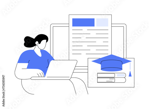Writing application essay isolated cartoon vector illustrations.