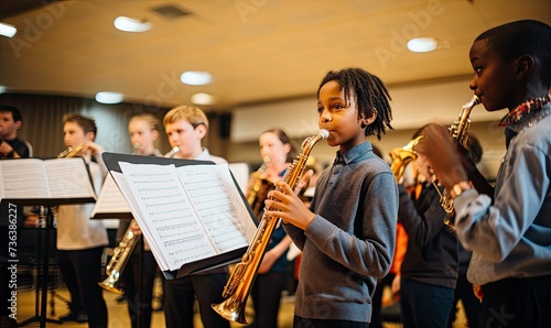Young People Playing Musical Instruments Together
