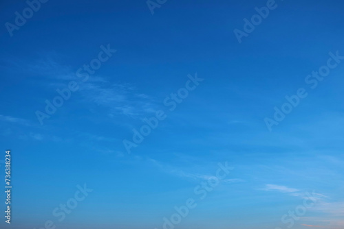The blue sky is almost cloudless. Background.