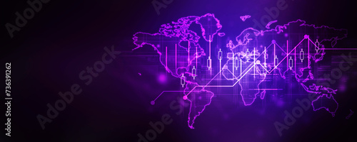 2d illustration world map abstract background 