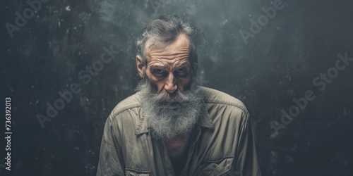 Resilient Man Faces Life's Challenges Solo With A Weathered, Disheveled Appearance. Сoncept Solo Survival, Weathered Resilience, Life's Challenges, Disheveled Strength