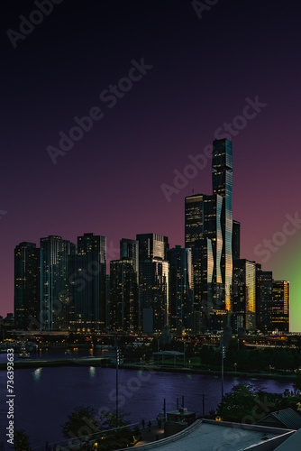 Chicago  IL -USA skyline at night