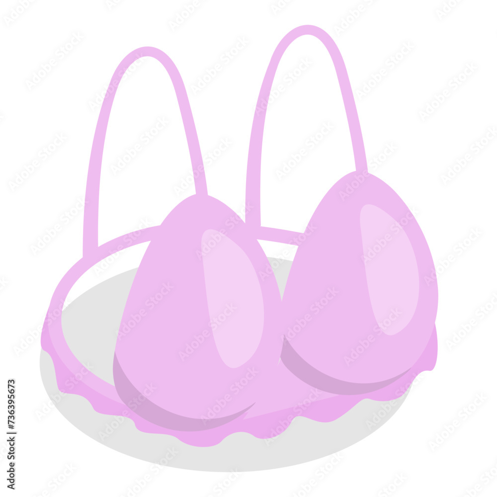 3D Isometric Flat Vector Set of Bras, Trendy Undergarments. Item 3 3D Isometric Flat Vector Set of Bras, Trendy Undergarments. Item 3