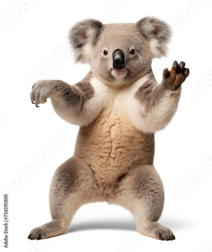 Koala standing and dancing