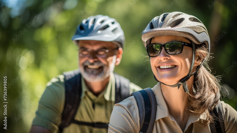 couple on bicycles enjoying life couple on bicycles enjoying life