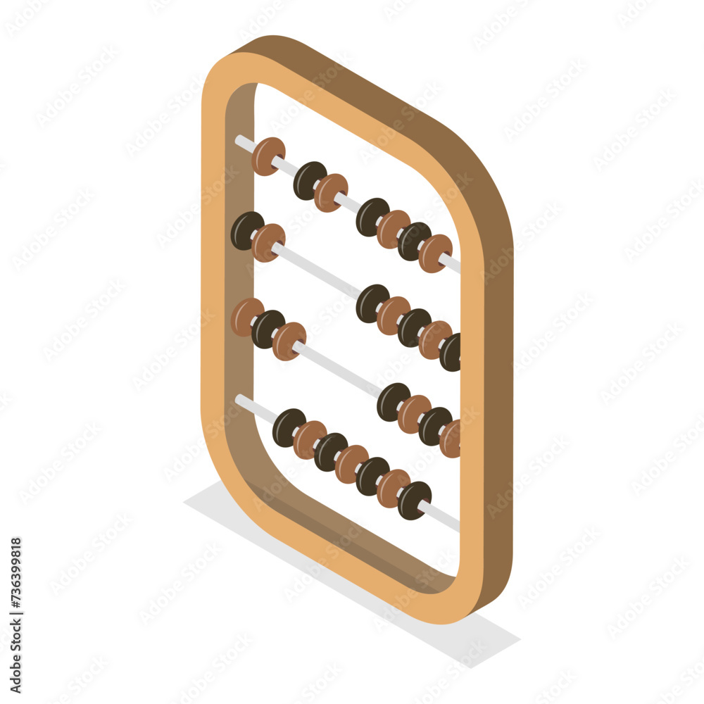3D Isometric Flat Vector Set of Abacuses, Mathematics Calculator, Math Learning. Item 4 3D Isometric Flat Vector Set of Abacuses, Mathematics Calculator, Math Learning. Item 4