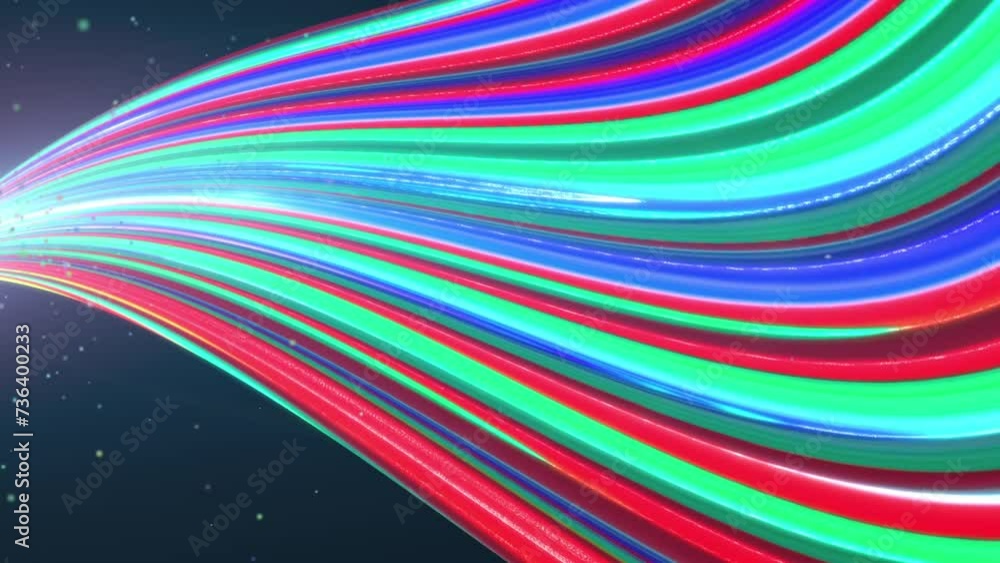 Colorful abstract wave with particle flowing on dark background. Big data, graphic backdrop animation Colorful abstract wave with particle flowing on dark background. Big data, graphic backdrop animation