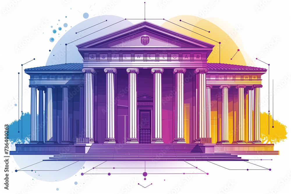 Fototapeta premium Illustration of the courthouse