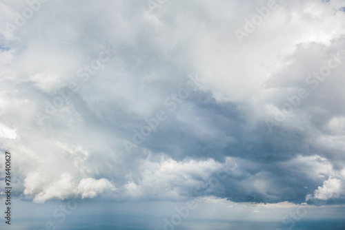 Canvas Print Rainy cloudy grey sky before rain