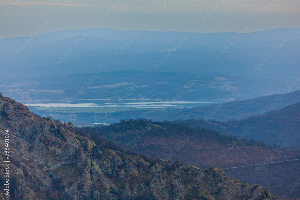 Beautiful landscape view of peaks of Rhodope mountains