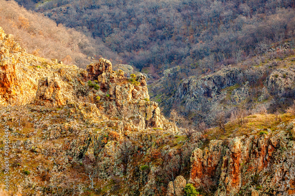 Natural rocks formations in mountains, cliff